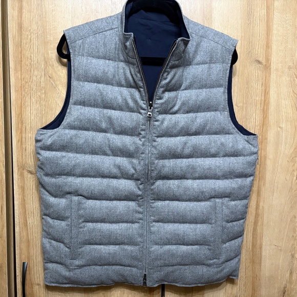 Peter Millar Gray Navy Whistler Reversible Vest Quilted Puffer NWOT M Full-Zip - Picture 5 of 16